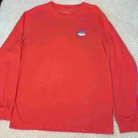 Peach Southern Tide The Shipjack long sleeve sz M ocean vacation comfy casual - Picture 1 of 9